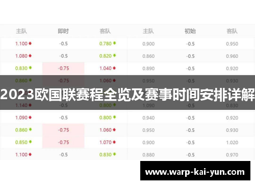 2023欧国联赛程全览及赛事时间安排详解
